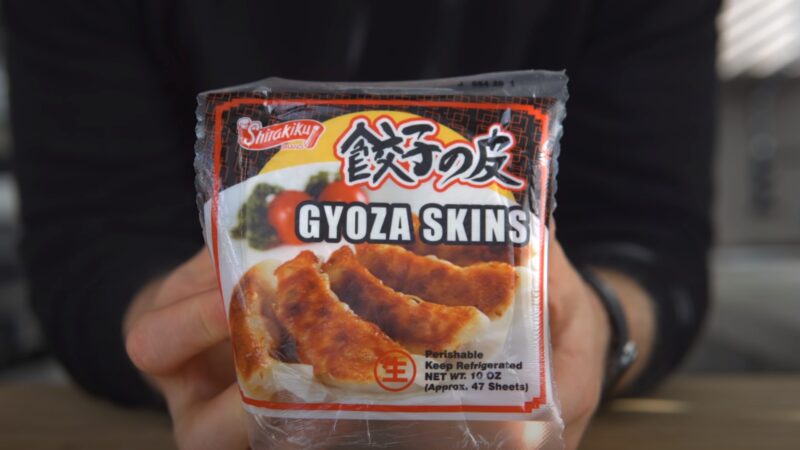 Gyoza in freezer